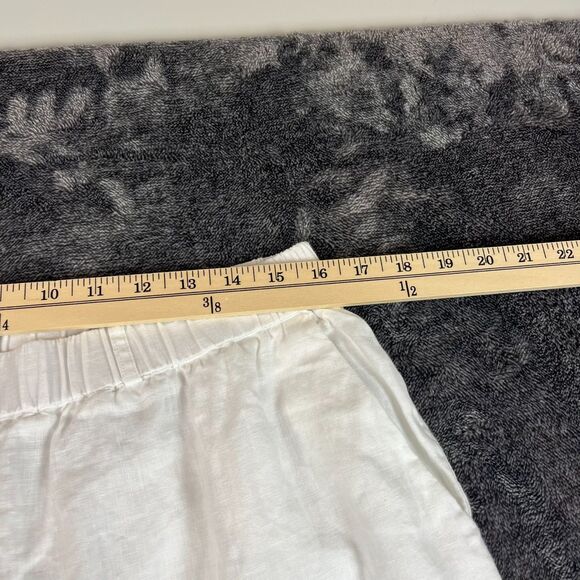 Quince White 100% European Linen Pull On Pants Women's L Pockets Wide Leg - Picture 7 of 12
